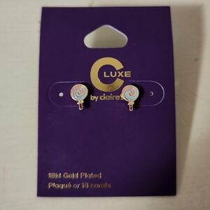 Claire's Luxe Gold Plated Lollipop Earrings
